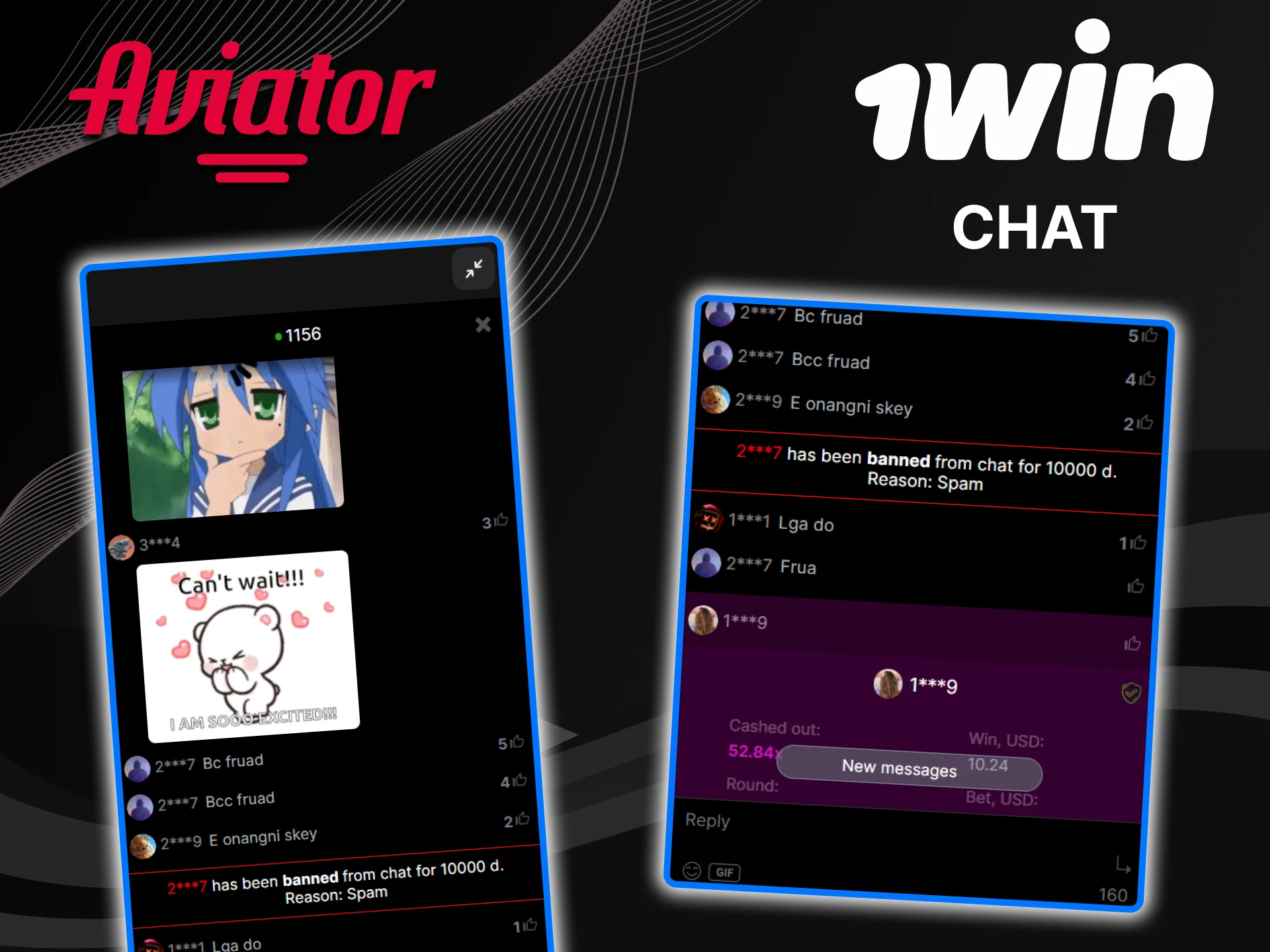 You can chat in the game Aviator from 1win.