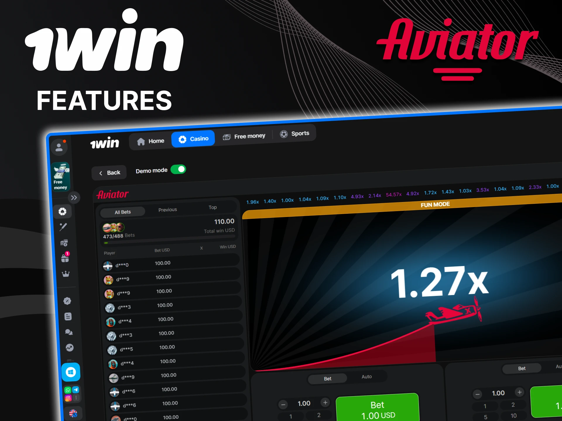 We will tell you about the functionality of the game Aviator from 1win.