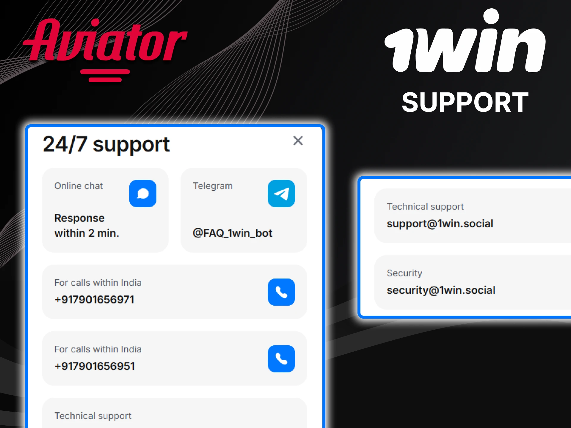 If you have any questions about the Aviator game, you can contact 1win's support team.