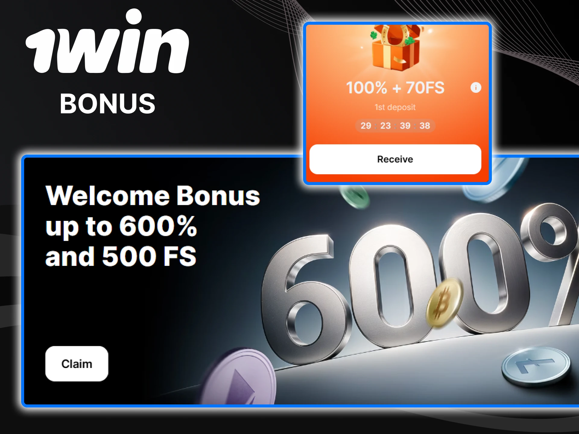When you register on 1win you receive a welcome bonus.