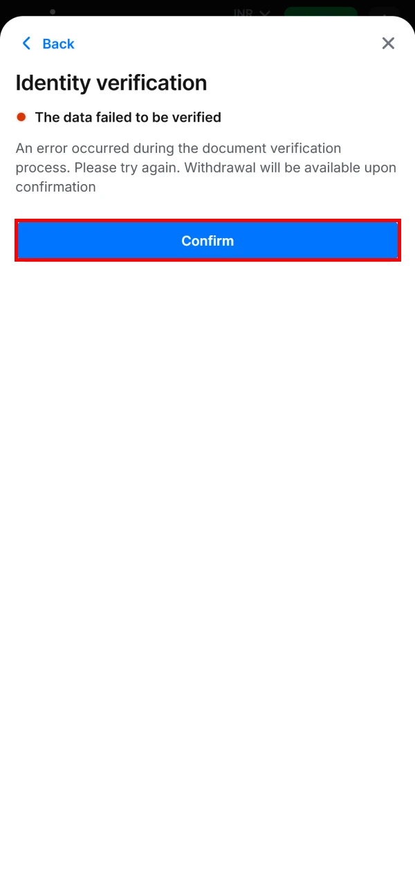 Verify your documents on the 1vin website.